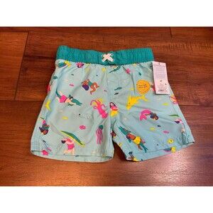 Teal Yellow Boys Cat & Jack Swim Trunks NWT 2t 3t 4t 5t Toddler